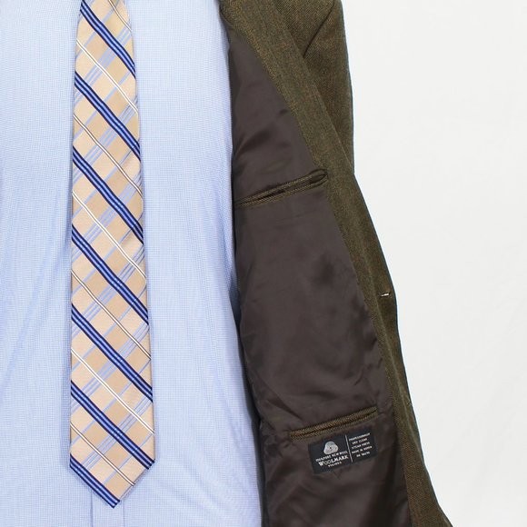 Trieste 44L Brown HB 2-Button Sport Coat Blazer Jacket V583 - Picture 10 of 11